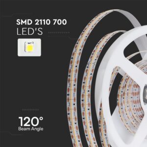 LED Ταινία 22W V-TAC CRI></noscript>95 Dimmable 24V 2100lm/m Θερμό 3000K 5 Μέτρα – 212602
