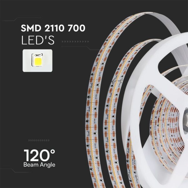 LED Ταινία 22W V-TAC CRI>95 Dimmable 24V 2100lm/m Θερμό 3000K 5 Μέτρα – 212602