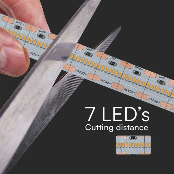 LED Ταινία 22W V-TAC CRI>95 Dimmable 24V 2100lm/m Θερμό 3000K 5 Μέτρα – 212602