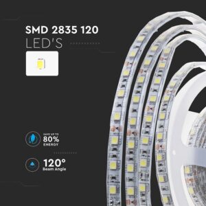 Ταινία LED SMD2835 DC:24V IP65 7.5W/m ψυχρό λευκό 100lm/W V-TAC – 212627
