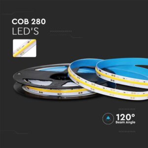 Tαινία LED COB 5m 24V 10W/m IP20 4000K Φυσικό Λευκό V-TAC – 212653