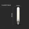 Λάμπα LED E14 T20 Filament 4W θερμό λευκό 3000K γυαλί διάφανο V-TAC – 212701