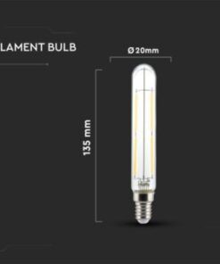 Λάμπα LED E14 T20 Filament 4W θερμό λευκό 3000K γυαλί διάφανο V-TAC – 212701