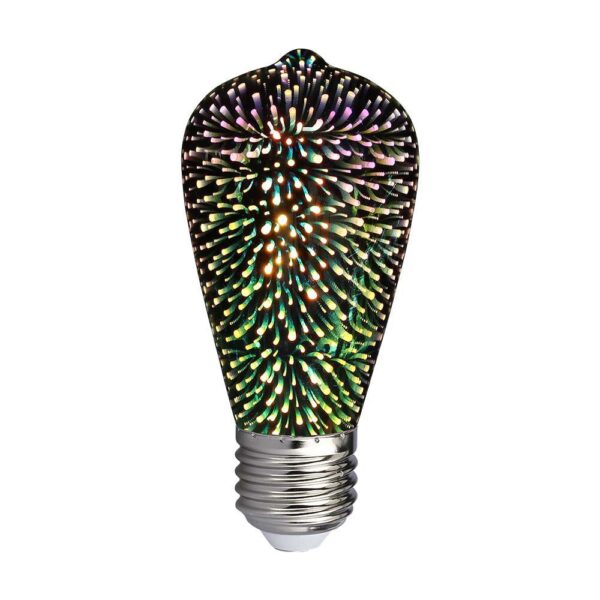 LED Λάμπα E27 ST64 3W 3D Filament V-TAC 300° 25lm Θερμό Λευκό 3000Κ – 212705