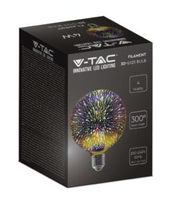 LED Λάμπα E27 G125 4W 3D Filament V-TAC 300° – 212706