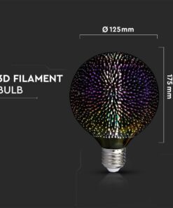 LED Λάμπα E27 G125 4W 3D Filament V-TAC 300° – 212706