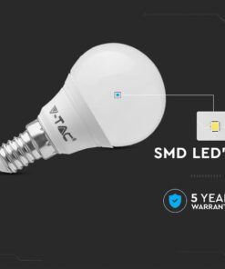 Λάμπα LED E14 P45 SMD 4.5W 3000K 6 τμχ. V-TAC – 212733