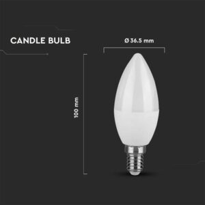 Λάμπα LED E14 Κερί SMD 5.5W 6500K 6 τμχ. V-TAC – 212738