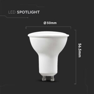 Λάμπα LED Spot GU10 SMD 4.5W 3000K 6PCS/PACK  V-TAC – 212739