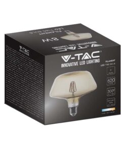 LED Λάμπα E27 T180 8W Filament Amber V-TAC 300° 620lm Θερμό Λευκό 2200Κ – 212790