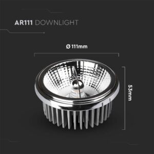 Λάμπα LED Spot  AR111 COB 20W Θερμό Λευκό 3000K 20°/40° V-TAC – 212792