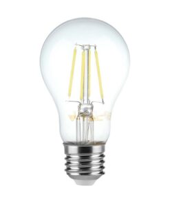 Λάμπα LED E27 A60 Filament 8W θερμό λευκό 3000K γυαλί διάφανο dimmable V-TAC – 212815