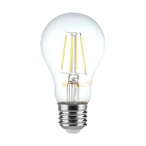 Λάμπα LED E27 A60 Filament 8W θερμό λευκό 3000K γυαλί διάφανο dimmable V-TAC – 212815