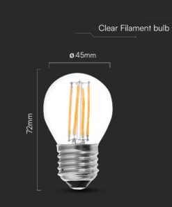 Λάμπα LED E27 G45 Filament 6W 3000K V-TAC – 212842