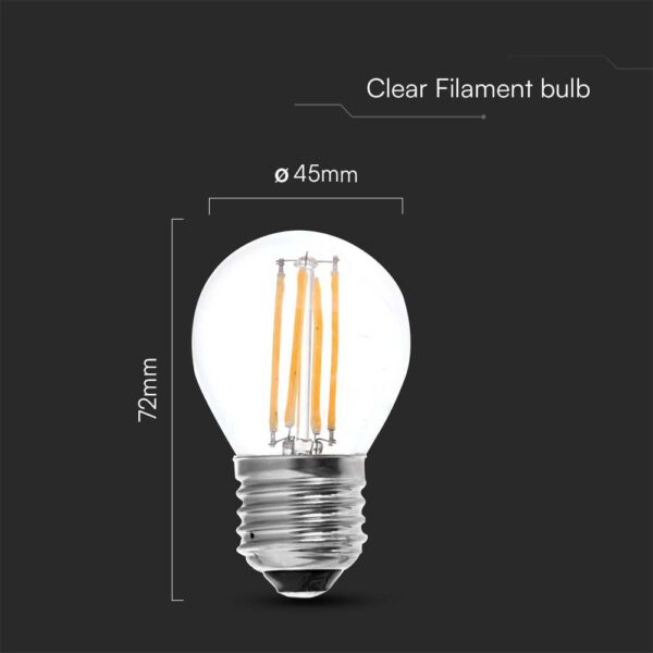 Λάμπα LED E27 G45 Filament 6W 3000K V-TAC – 212842