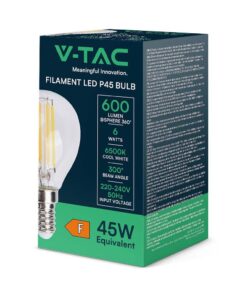 Λάμπα LED E14 Filament 6W 6500K V-TAC – 212847