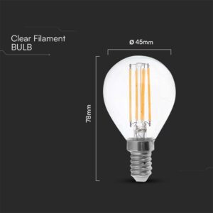 Λάμπα LED E14 Filament 6W 6500K  V-TAC – 212847