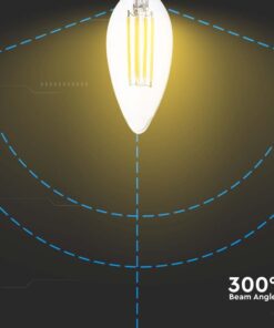Λάμπα LED E14 Κερί Filament 6W 3000K γυαλί διάφανο V-TAC – 212848
