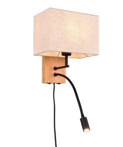 Επιτοίχιο Φωτιστικό Trio Lighting LED 1xE27 Ξύλινου Χρώματος – 212870236