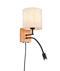 Επιτοίχιο Φωτιστικό Trio Lighting 1xE27 Ξύλινου Χρώματος – 212879236