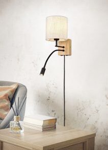 Επιτοίχιο Φωτιστικό Trio Lighting 1xE27 Ξύλινου Χρώματος – 212879236