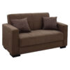 2 seater sofa-bed Vox pakoworld fabric velvet brown 148x77x80cm 213-000004