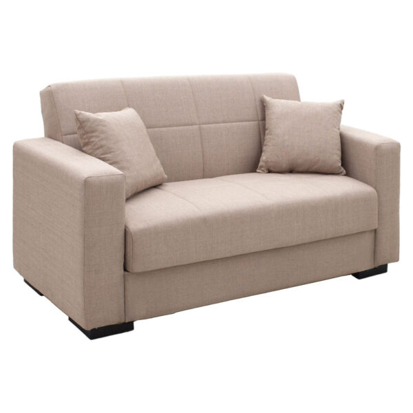 2 seater sofa-bed Vox pakoworld fabric beige 148x77x80cm 213-000023