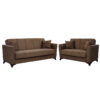 Sofa set 2pcs Asma pakoworld fabric velvet beige-mocha 213-000029