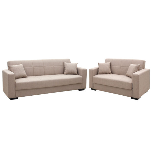 Sofa set 2pcs Vox pakoworld fabric beige 213-000032