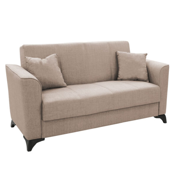 2 seater sofa-bed Asma pakoworld fabric beige 156x76x85cm 213-000038