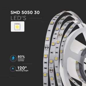 LED Ταινία 6W V-TAC Dimmable 500lm/m Ψυχρό Λευκό 6400K 5 Μέτρα – 212133