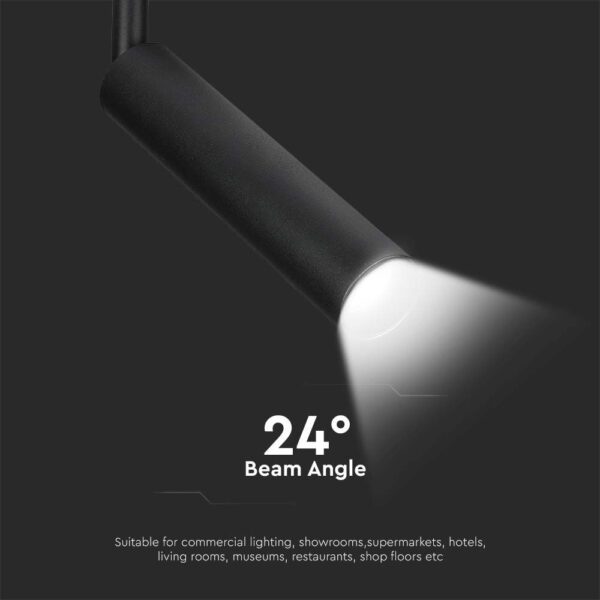 LED φωτιστικό ράγας Samsung COB 7W 3000K Μαύρου Χρώματος V-TAC – 21353