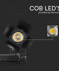 LED φωτιστικό ράγας Samsung COB 33W 3000K Μαύρου Χρώματος V-TAC – 21371