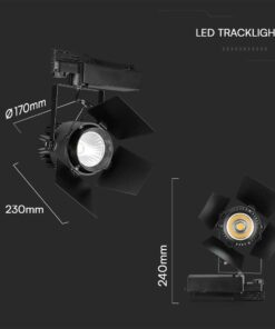 LED φωτιστικό ράγας Samsung COB 33W 4000K Μαύρου Χρώματος V-TAC – 21372