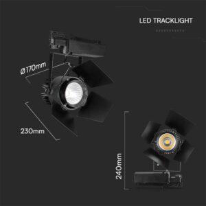 LED φωτιστικό ράγας Samsung COB 33W 4000K Μαύρου Χρώματος V-TAC – 21372
