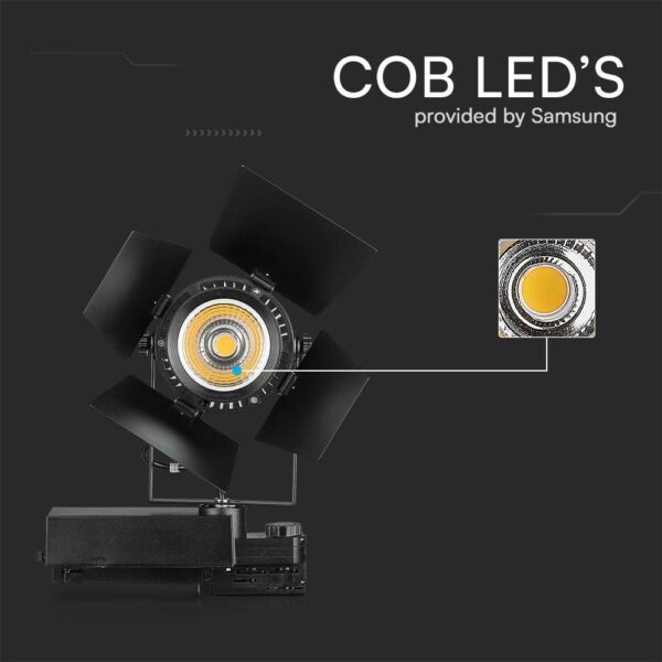 LED φωτιστικό ράγας Samsung COB 33W 4000K Μαύρου Χρώματος V-TAC – 21372