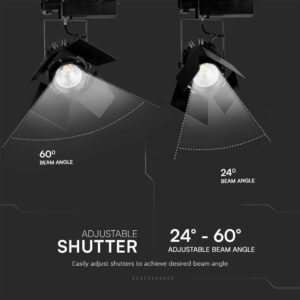 LED φωτιστικό ράγας Samsung COB 33W 4000K Μαύρου Χρώματος V-TAC – 21372