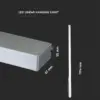 LED Γραμμικό Κρεμαστό Φωτιστικό 120cm Ασημί Linkable 40W V-TAC PRO Samsung Chip 3300lm 120° Φυσικό Λευκό 4000K – 21375