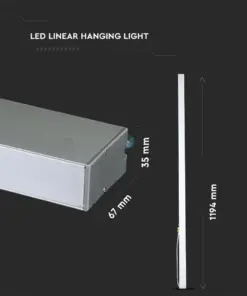 LED Γραμμικό Κρεμαστό Φωτιστικό 120cm Ασημί Linkable 40W V-TAC PRO Samsung Chip 3300lm 120° Φυσικό Λευκό 4000K – 21375