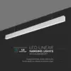 LED Γραμμικό Κρεμαστό Φωτιστικό 120cm Ασημί Linkable 40W V-TAC PRO Samsung Chip 3300lm 120° Φυσικό Λευκό 4000K – 21375