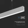 LED Γραμμικό Κρεμαστό Φωτιστικό 120cm Ασημί Linkable 40W V-TAC PRO Samsung Chip 3300lm 120° Φυσικό Λευκό 4000K – 21375