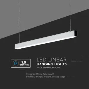LED Γραμμικό Κρεμαστό Φωτιστικό 120cm UGR<19 Λευκό Linkable 40W Dimmable V-TAC PRO Samsung Chip 3510lm Φυσικό Λευκό 4000K – 21383