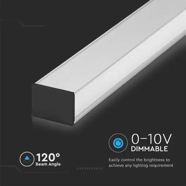 LED Γραμμικό Κρεμαστό Φωτιστικό 120cm UGR<19 Λευκό Linkable 40W Dimmable V-TAC PRO Samsung Chip 3510lm Φυσικό Λευκό 4000K – 21383
