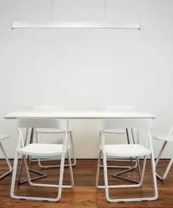 LED Γραμμικό Κρεμαστό Φωτιστικό 120cm Ασημί 40W V-TAC PRO Samsung Chip 3590lm 120° Φυσικό Λευκό 4000K – 21384