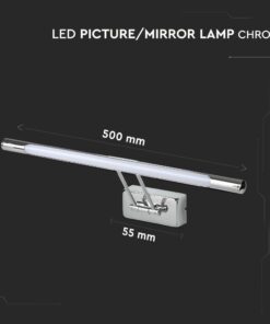 Γραμμικό Φωτιστικό Καθρέφτη/Πίνακα Τοίχου LED 8W V-TAC 120° 580lm Χρώμιο Φυσικό 4000K – 213894