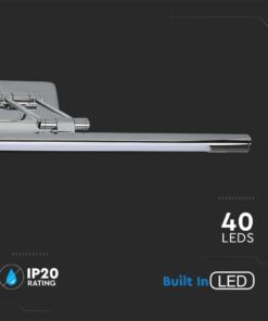Γραμμικό Φωτιστικό Καθρέφτη/Πίνακα Τοίχου LED 8W V-TAC 120° 580lm Χρώμιο Φυσικό 4000K – 213894