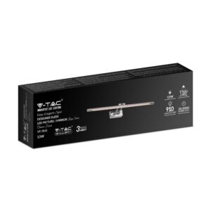 Φωτιστικό Καθρέφτη/Πίνακα Τοίχου LED 12W V-TAC 120° 910lm Χρώμιο Φυσικό 4000K – 213895