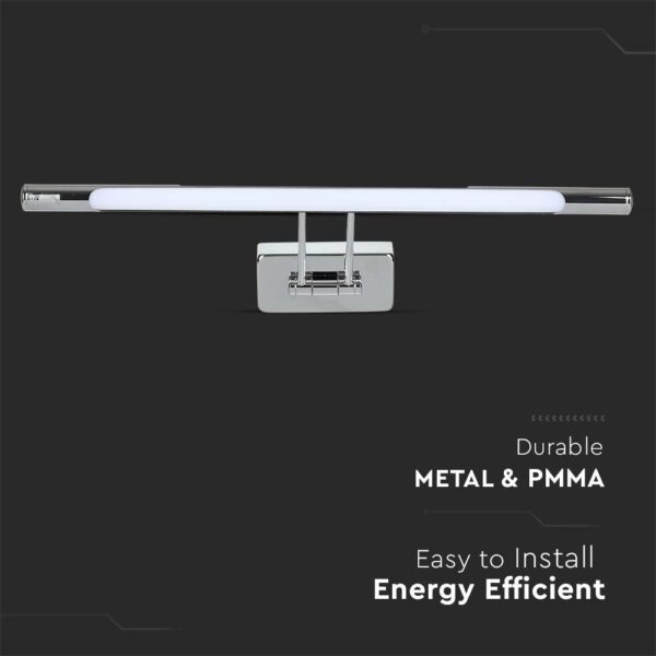 Φωτιστικό Καθρέφτη/Πίνακα Τοίχου LED 12W V-TAC 120° 910lm Χρώμιο Φυσικό 4000K – 213895