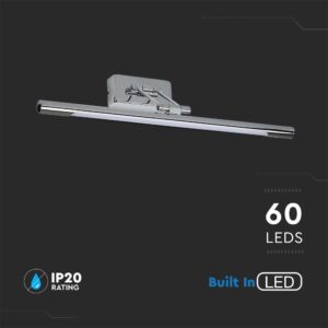 Φωτιστικό Καθρέφτη/Πίνακα Τοίχου LED 12W V-TAC 120° 910lm Χρώμιο Φυσικό 4000K – 213895