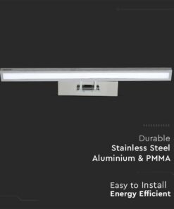 Γραμμικό Φωτιστικό Καθρέφτη/Πίνακα Τοίχου LED 8W V-TAC 120° 380lm Χρώμιο Θερμό 3000K – 213984